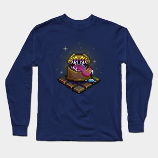 Dungeon Mimic 8 Bit Retro Pixel Art Long Sleeve T-Shirt